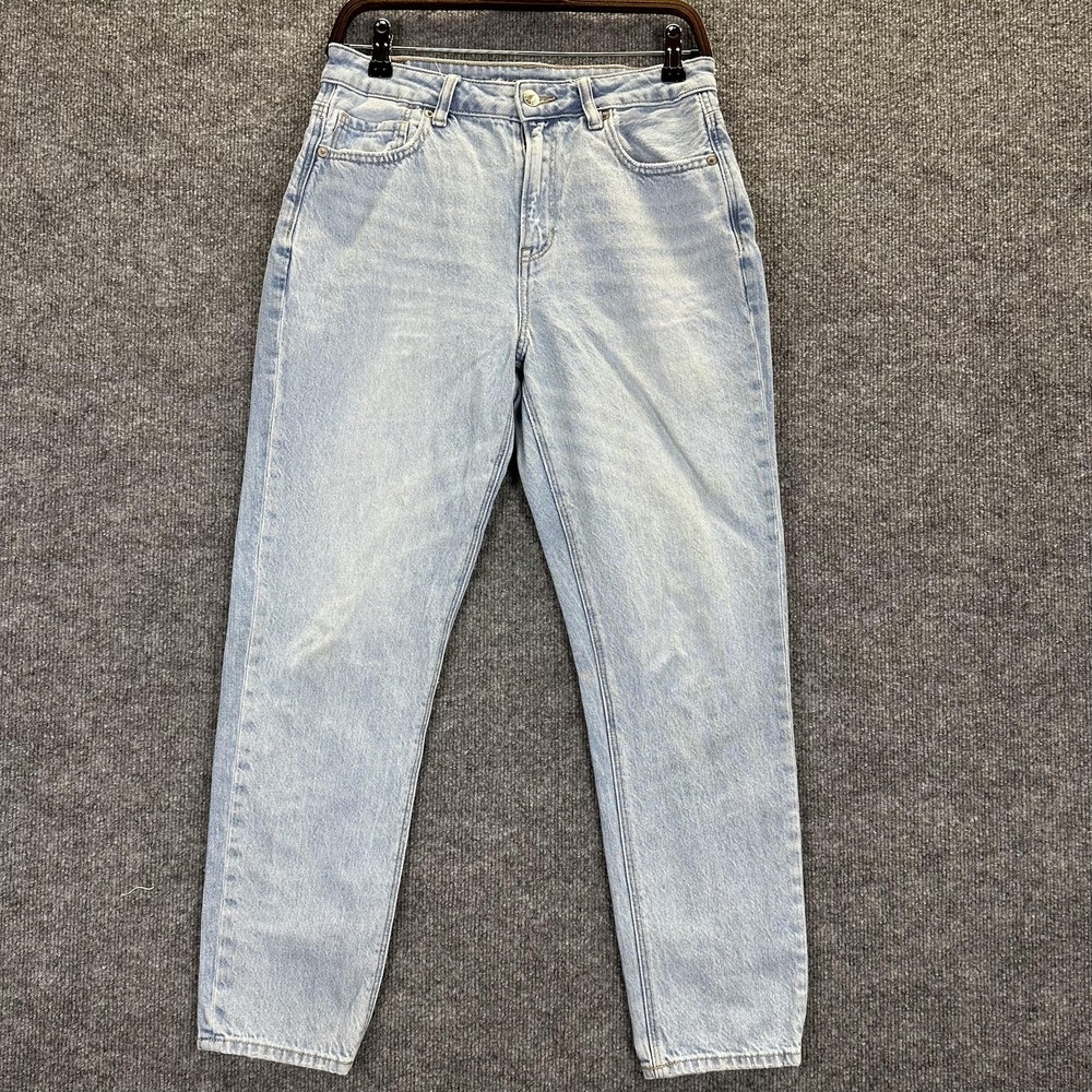 American Eagle Mom Jeans Womens 6 Light Wash High Rise STRIGID Denim Pants